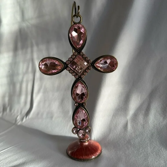 Kirkland Signature Pink and Gold Cross Ornament w/ Pink Stand - Picture 9 of 16